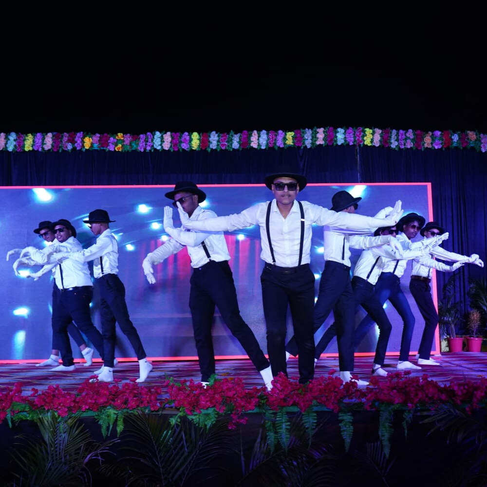 Colorful artwork created by students displayed at the school art exhibition in a bright gallery.